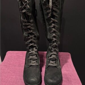 Sorel Black Lace-Up Combat Boots